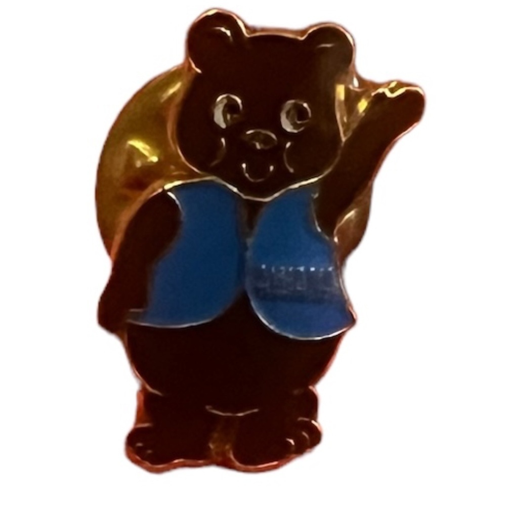 Unisex Small Awana Cubbies Friendly Pin, Brown And Blue‎